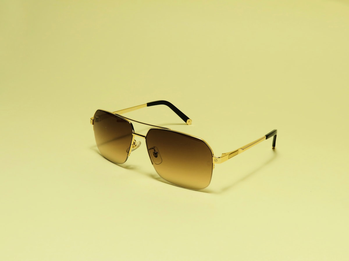 Silver aviator-style sunglasses