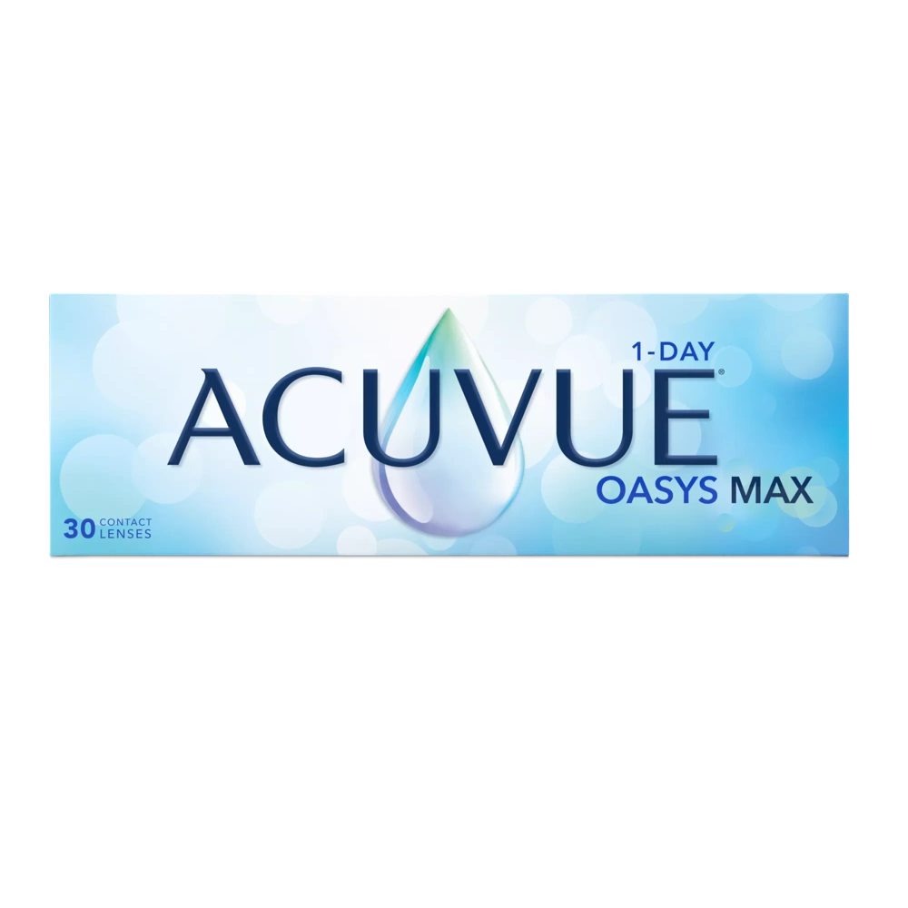 Box of ACUVUE OASYS MAX 1-Day contact lenses